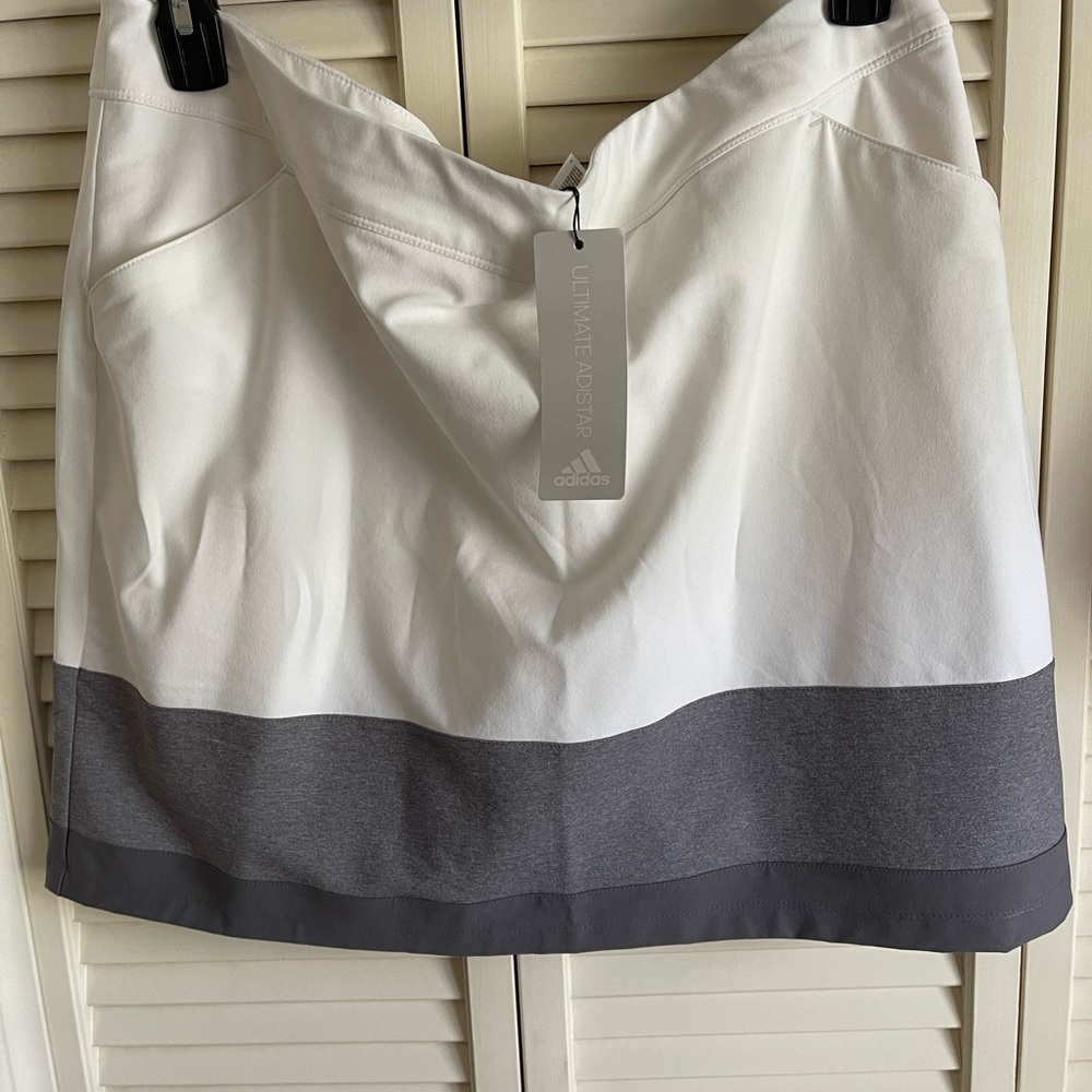 Adidas White and Gray Golf Skirt